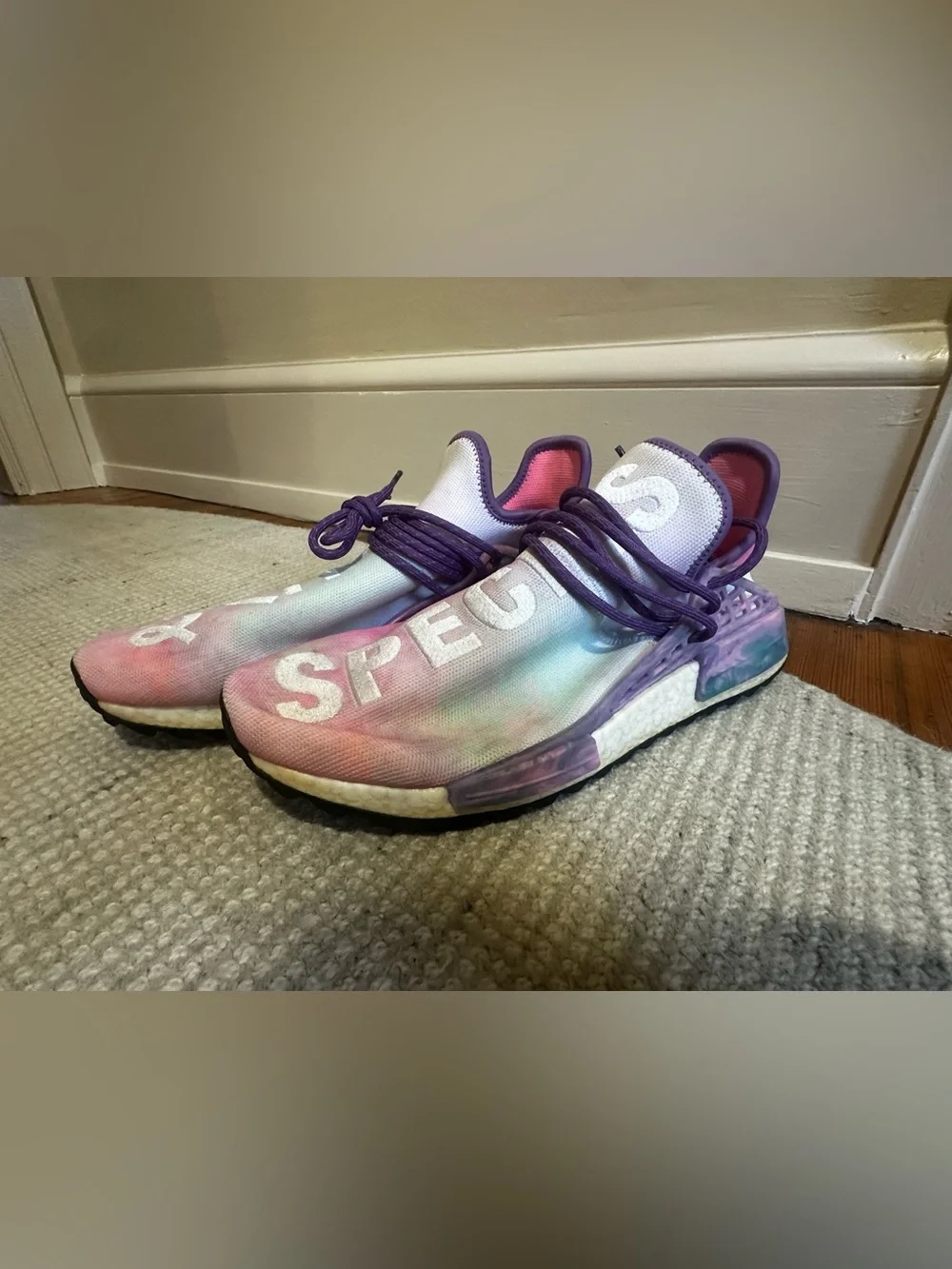 Adidas x Pharrell Human Race Pink Gradient Sneakers - Holi Festivals